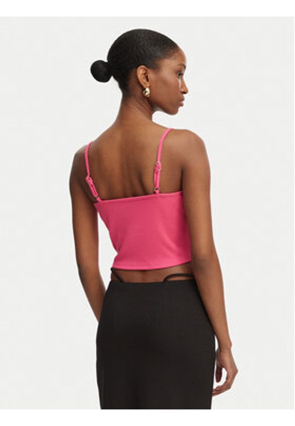 Guess Top E6GP01 KG322 Różowy Slim Fit. Kolor: różowy. Materiał: syntetyk