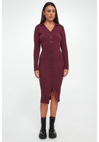 Sukienka prążkowana midi DKNY. Materiał: prążkowany. Długość: midi #3