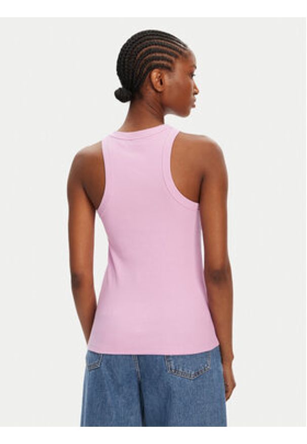 Hugo - HUGO Top 50508857 Różowy Slim Fit. Kolor: różowy. Materiał: bawełna