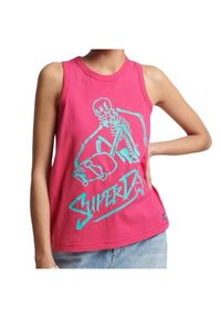 Koszulka turystyczna damska Superdry Vintage Cali Vest. Kolor: różowy. Materiał: bawełna #1