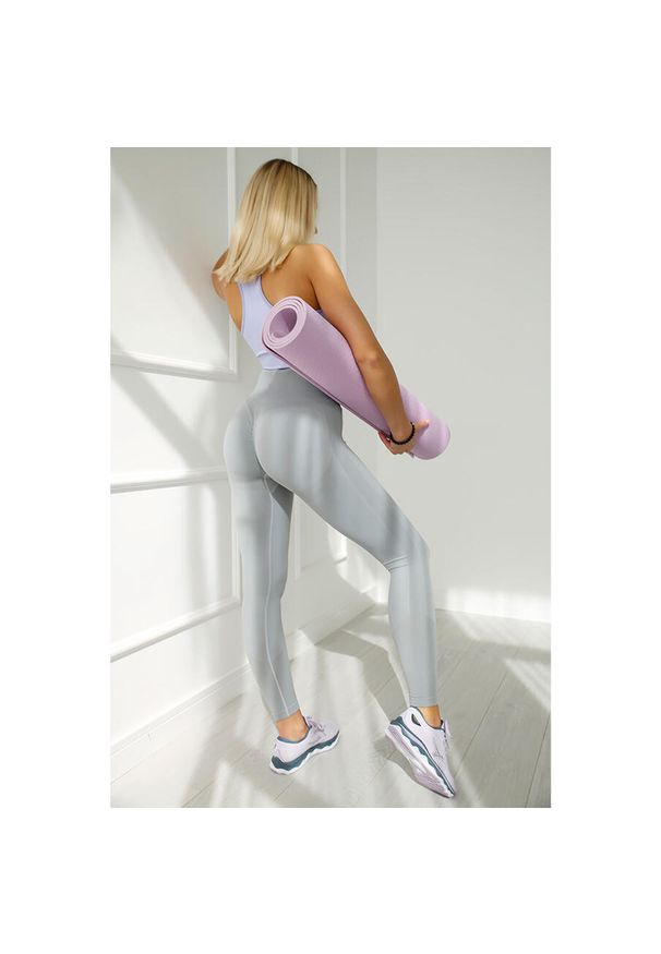 2SkIN - Legginsy bezszwowe push up damskie 2skin Lift. Kolor: szary. Materiał: nylon. Sport: fitness