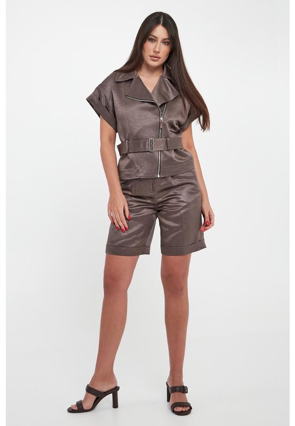 Kamizelka damska lniana PESERICO. Materiał: len