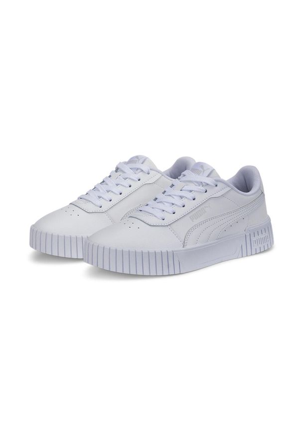 Puma - Buty damskie sportowe platformy do chodzenia PUMA CARINA 2.0. Kolor: biały, wielokolorowy, szary. Materiał: materiał, syntetyk. Sezon: lato. Obcas: na platformie. Sport: turystyka piesza