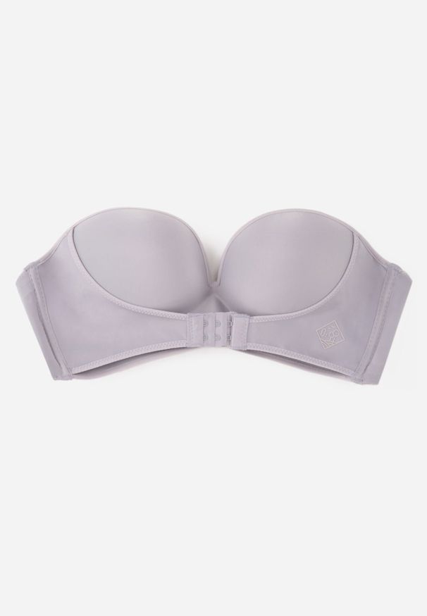 Renee - Szary Biustonosz Miseczka B Typu Push Up Wykończony Dodatkowym Ramiączkiem Vesaria. Kolor: szary. Materiał: jeans. Rodzaj stanika: push-up