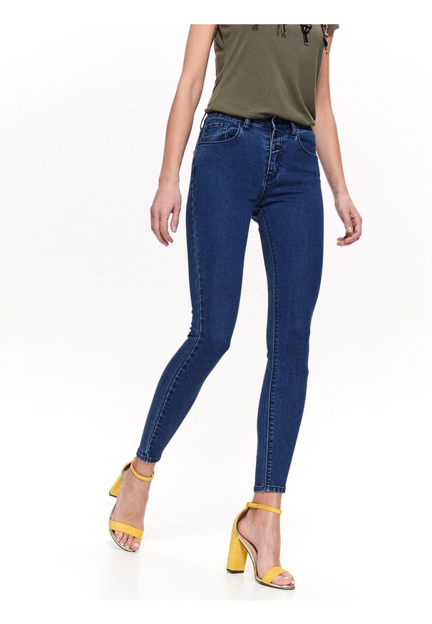 TOP SECRET - Spodnie jeansowe rurki. Kolor: niebieski. Materiał: jeans. Wzór: gładki. Sezon: wiosna, lato