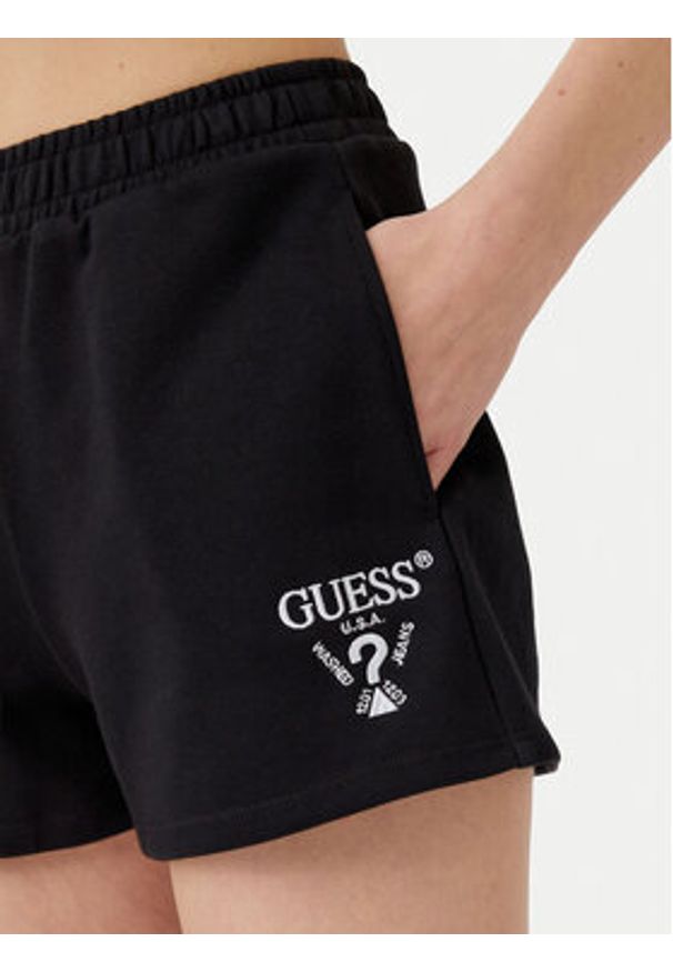 Guess Szorty sportowe V5GD19 KC3D2 Czarny Relaxed Fit. Kolor: czarny. Materiał: bawełna