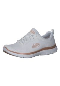 skechers - Obuwie Sportowe Damskie Skechers Mesh Lace-Up W Biały. Kolor: biały, wielokolorowy, różowy. Materiał: mesh. Sport: turystyka piesza #1
