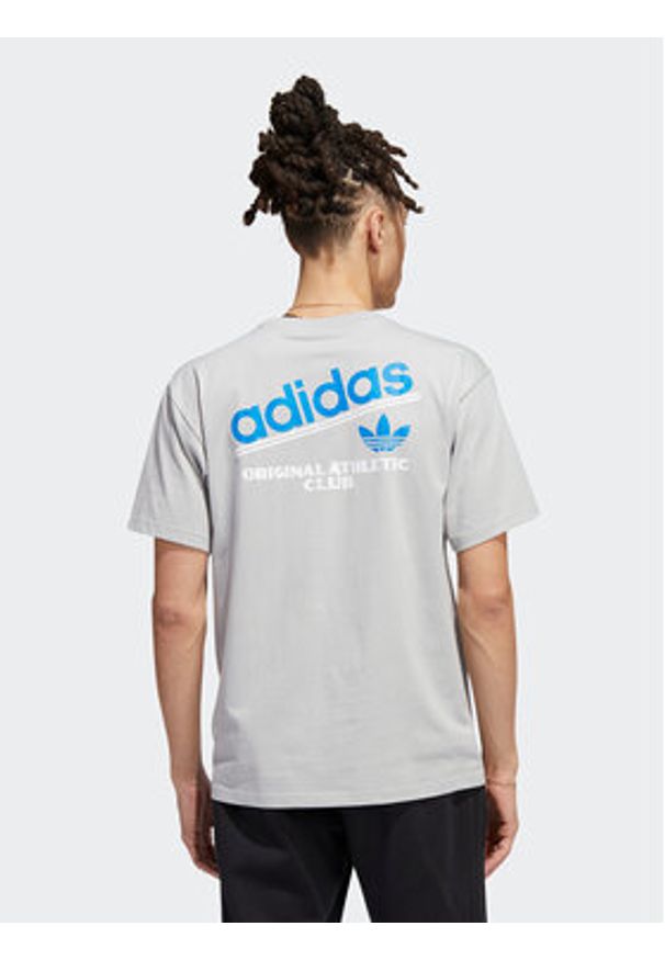 Adidas - adidas T-Shirt Athletic Club HI2971 Szary Regular Fit. Kolor: szary. Materiał: bawełna