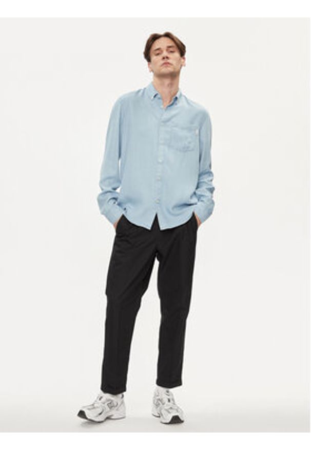 Pepe Jeans Koszula Petri PM308513 Błękitny Regular Fit. Kolor: niebieski. Materiał: wiskoza
