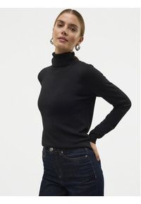 Vero Moda Golf Iris 10320450 Czarny Slim Fit. Typ kołnierza: golf. Kolor: czarny. Materiał: syntetyk, wiskoza
