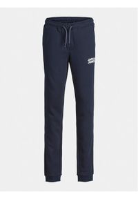 Jack&Jones Junior Spodnie dresowe Gordon 12257312 Granatowy Slim Fit. Kolor: niebieski. Materiał: bawełna