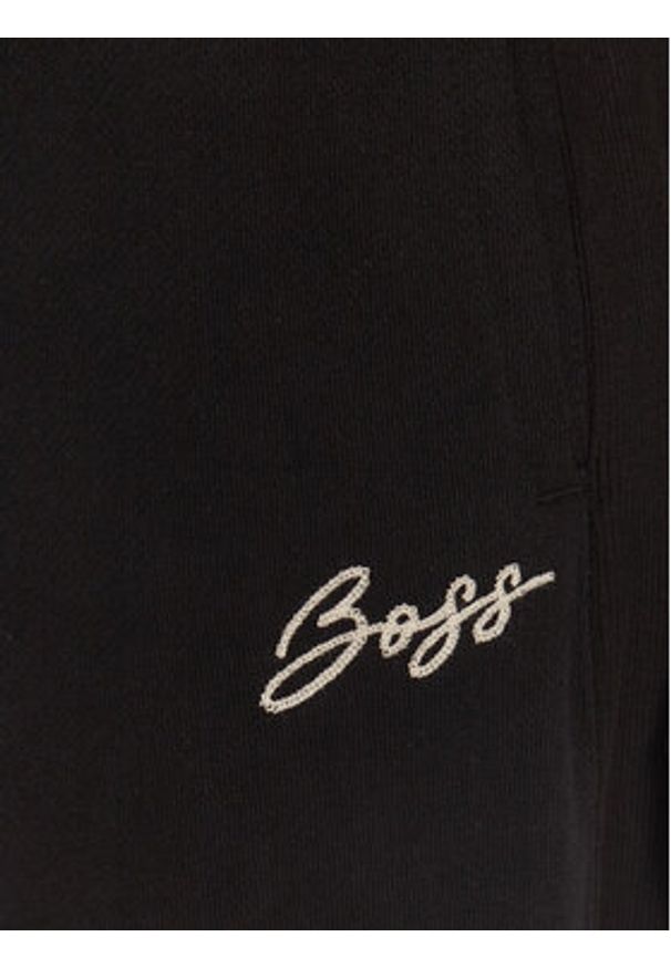 BOSS Spodnie dresowe 50540278 Czarny Regular Fit. Kolor: czarny. Materiał: dresówka