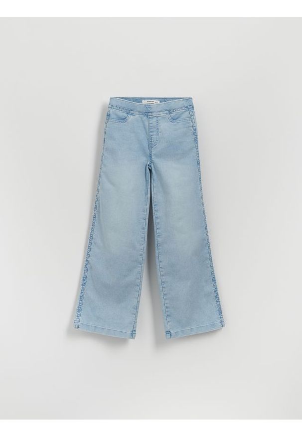 Reserved - Elastyczne jeansy wide leg - niebieski. Kolor: niebieski