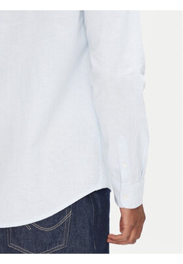 Tommy Jeans Koszula DM0DM20875 Błękitny Regular Fit. Kolor: niebieski. Materiał: len, bawełna