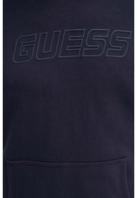 Guess - GUESS Granatowa bluza męska Aldwin. Typ kołnierza: kaptur. Kolor: niebieski
