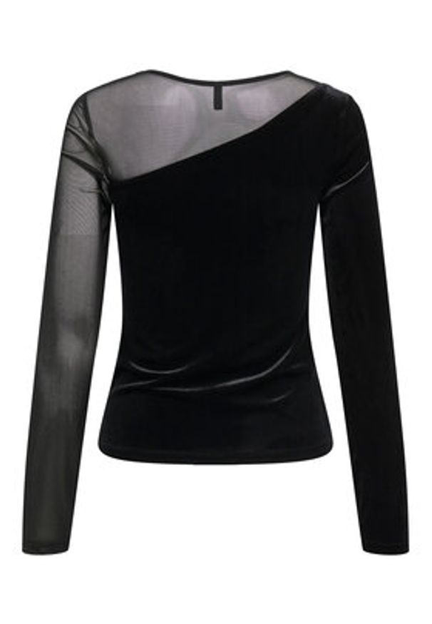 only - ONLY Bluzka Smooth 15360668 Czarny Slim Fit. Kolor: czarny. Materiał: syntetyk