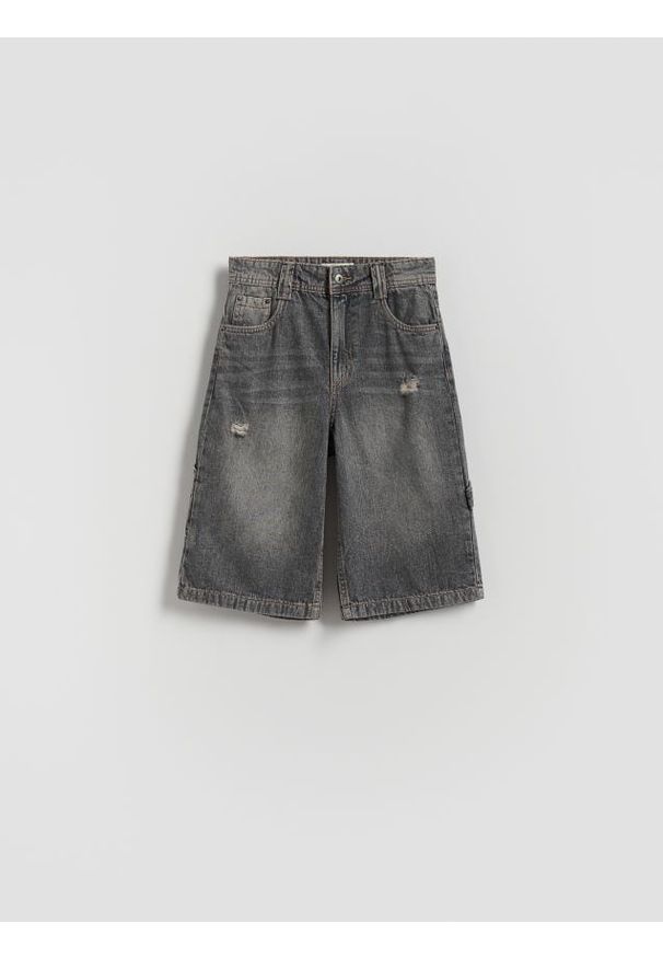 Reserved - Jeansowe szorty - szary. Kolor: szary. Materiał: jeans