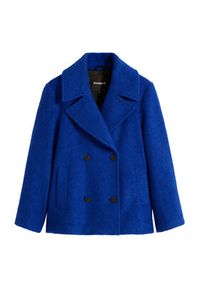 Desigual Płaszcz wełniany Shortcolor 25WWEW11 Niebieski Regular Fit. Kolor: niebieski. Materiał: wiskoza #4