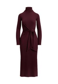 Lauren Ralph Lauren - LAUREN RALPH LAUREN Sukienka dzianinowa 200980028006 Bordowy Slim Fit. Kolor: czerwony. Materiał: bawełna #5