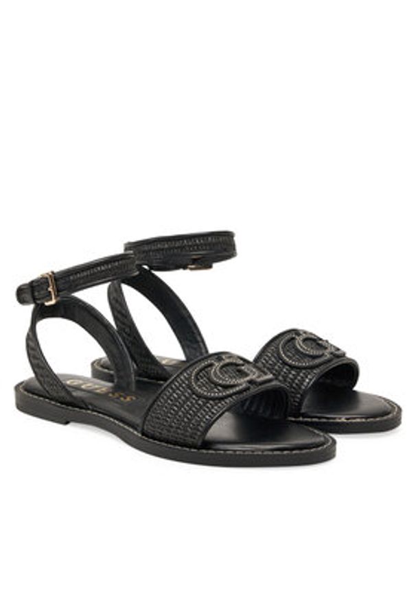 Guess Sandały FLJSIY FAB03 Czarny. Kolor: czarny. Materiał: skóra