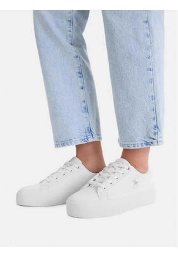 Beverly Hills Polo Club Trampki CEOWB-BHPC040W Biały. Kolor: biały. Materiał: skóra