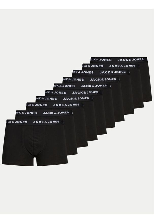 Jack & Jones - Jack&Jones Komplet 10 par bokserek Solid 12189937 Czarny. Kolor: czarny. Materiał: bawełna