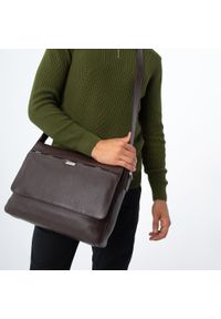 Wittchen - Męska torba na laptopa 11”/12” skórzana z kieszenią w klapie brązowa. Kolor: brązowy. Materiał: skóra. Styl: casual, elegancki #3