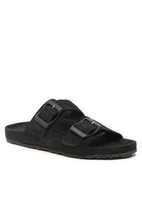 Manebi Klapki Traveler Nordic Sandals K 1.0 RT Czarny. Kolor: czarny. Materiał: skóra, zamsz