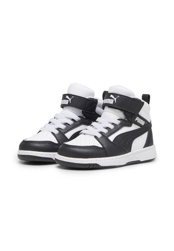 Puma - Buty do chodzenia dla dzieci PUMA Rebound V6 Mid. Kolor: biały, wielokolorowy, czarny, szary. Materiał: materiał, syntetyk. Sport: turystyka piesza