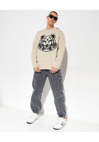 Kenzo - KENZO - Wełniany sweter z tygrysem. Kolor: beżowy. Materiał: wełna. Długość rękawa: długi rękaw. Długość: długie #3
