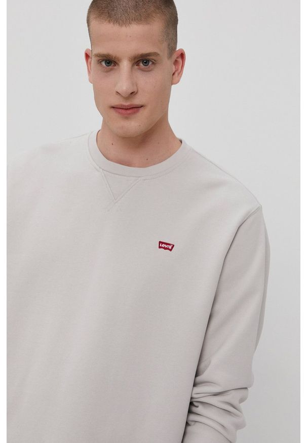 Levi's® - Levi's - Bluza bawełniana. Okazja: na co dzień, na spotkanie biznesowe. Kolor: szary. Materiał: bawełna. Wzór: gładki. Styl: casual, biznesowy