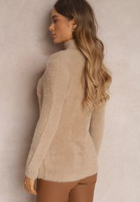 Renee - Beżowy Golf Wełniany Kedrindas. Typ kołnierza: golf. Kolor: beżowy. Materiał: wełna. Długość rękawa: długi rękaw. Długość: długie #4