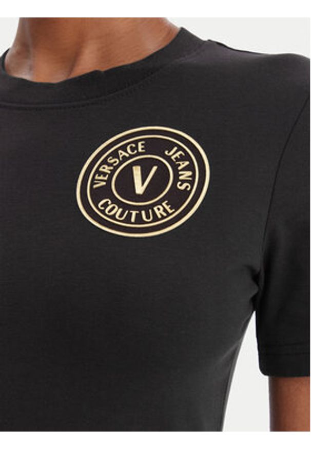 Versace Jeans Couture Sukienka codzienna 80HAOT02 CJ03T Czarny Slim Fit. Okazja: na co dzień. Kolor: czarny. Materiał: bawełna. Typ sukienki: proste. Styl: casual