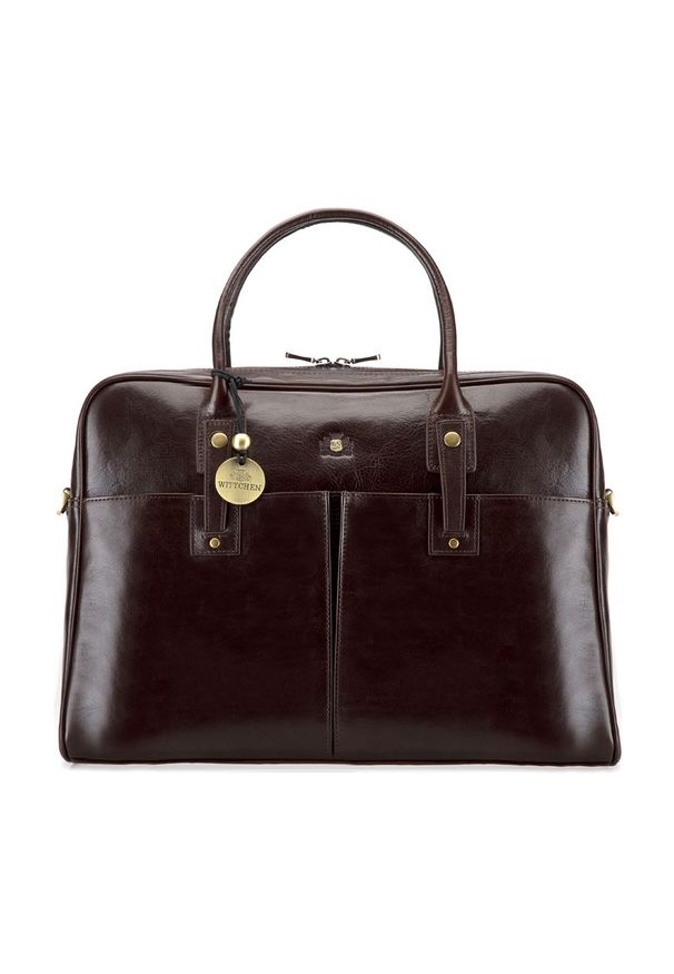 Wittchen - Damska torba na laptopa skórzana z akcesoriami brązowa. Kolor: brązowy. Materiał: skóra. Styl: elegancki