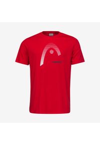 Head - T-Shirt męski CLUB CARL. Kolor: czerwony. Materiał: materiał, poliester, bawełna, jersey