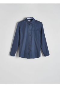Reserved - Koszula regular fit - granatowy. Kolor: niebieski. Materiał: tkanina, bawełna