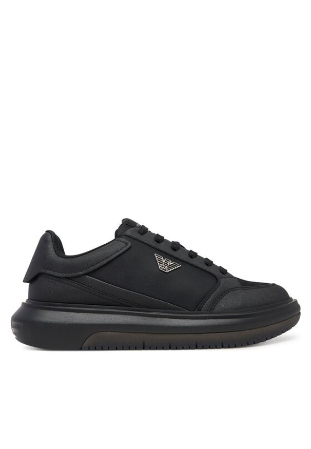 Emporio Armani Sneakersy EM003666 AF19532 MC105 Czarny. Kolor: czarny. Materiał: skóra