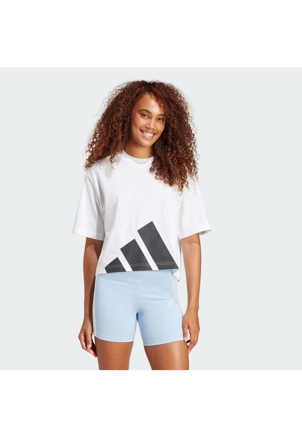 Adidas - Koszulka Essentials Big Logo Boyfriend. Kolor: biały, wielokolorowy, czarny