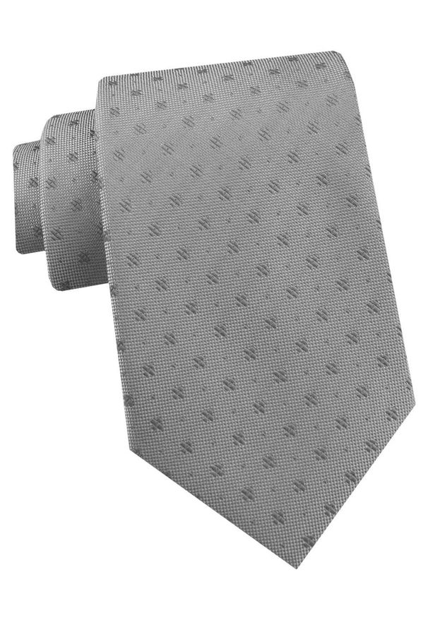 Krawat Męski - Angelo di Monti - Popielaty w Popielate Groszki. Kolor: szary. Materiał: tkanina. Wzór: grochy. Styl: elegancki, wizytowy