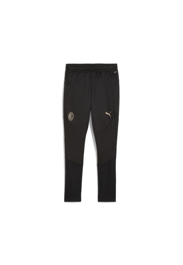 Puma - Młodzieżowe spodnie treningowe AC Milan PUMA Black For All Time Red. Kolor: wielokolorowy, czarny, czerwony. Sport: piłka nożna