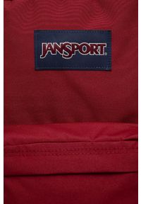 JanSport - Jansport plecak kolor bordowy duży z aplikacją. Kolor: czerwony. Wzór: aplikacja #3