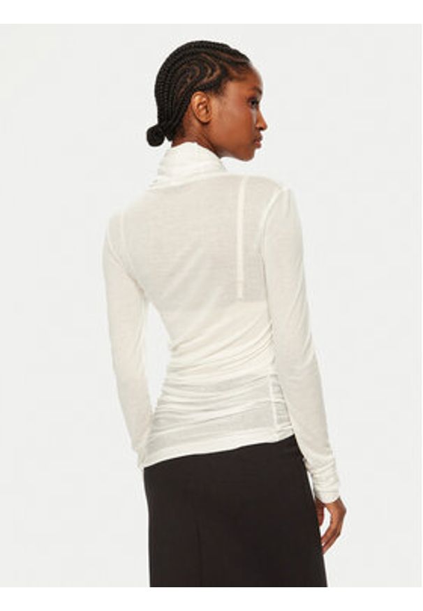 MAX&Co. Golf 2516941041200 Biały Regular Fit. Typ kołnierza: golf. Kolor: biały. Materiał: lyocell