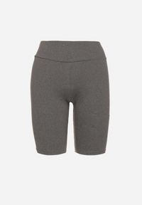 Born2be - Ciemnoszare Szorty Typu Kolarki z Wiskozą Saruzira. Okazja: na co dzień. Stan: podwyższony. Kolor: szary. Materiał: wiskoza. Styl: casual #5