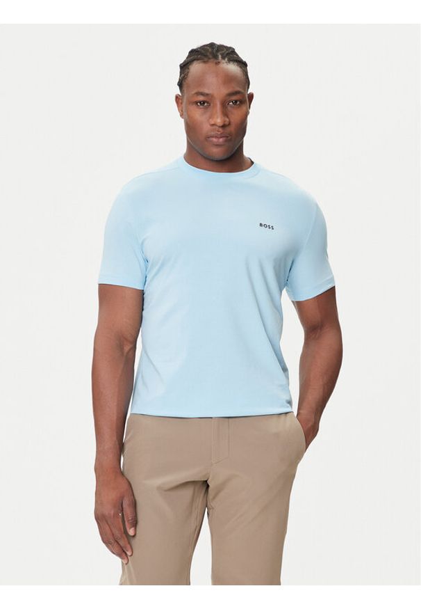 BOSS T-Shirt 50506373 Błękitny Regular Fit. Kolor: niebieski. Materiał: bawełna