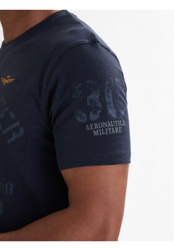 Aeronautica Militare T-Shirt 261TS2525UJ00686 Granatowy Regular Fit. Kolor: niebieski. Materiał: bawełna