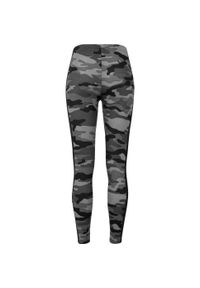 Urban Classics - Damskie Legginsy W Prążki Camo. Kolor: brązowy, zielony, wielokolorowy. Wzór: prążki