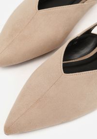 Renee - Beżowe Sandały Typu Slingback z Wyciętą Cholewką Phellilea. Zapięcie: pasek. Kolor: beżowy #3