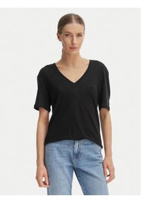 BOSS T-Shirt C_Ela_1 50538645 Czarny Oversize. Kolor: czarny. Materiał: len #1