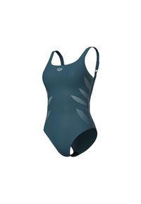 Damski kostium kąpielowy 1-częściowy Arena Milena Wing Back. Kolor: zielony #1
