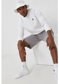 adidas Originals Bluza męska kolor biały z nadrukiem. Okazja: na co dzień. Kolor: biały. Materiał: dzianina, poliester. Długość rękawa: raglanowy rękaw. Wzór: nadruk. Styl: casual #1